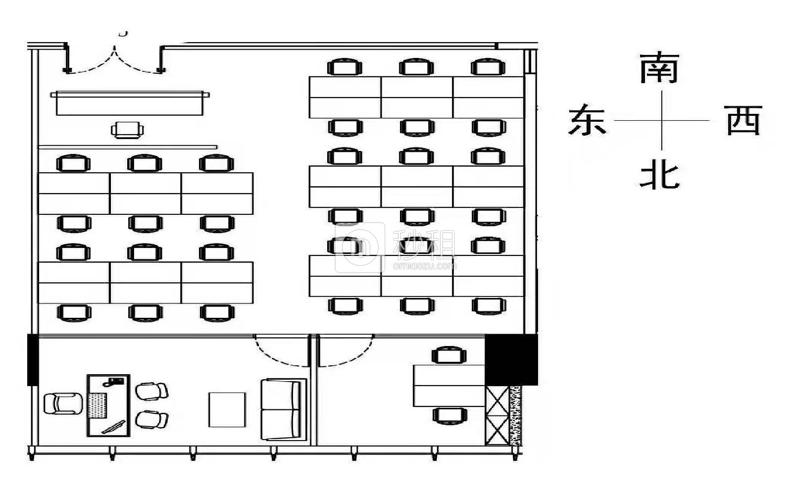 华润城大冲商务中心写字楼出租306平米精装办公室95元/m².月